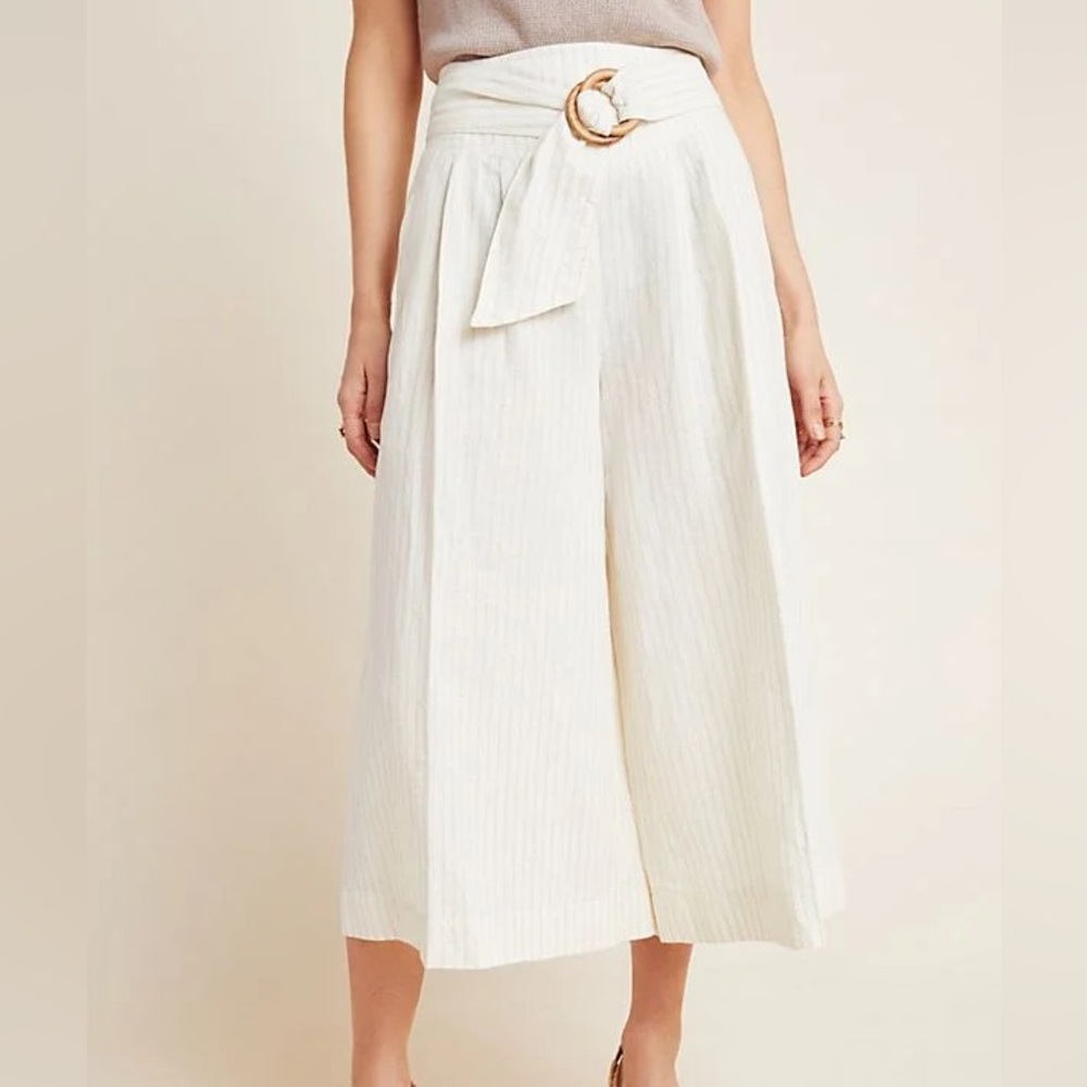 Anthropologie flowy Palm Beach Belted gauchos